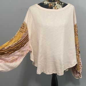 Free People Blossom Printed Sleeve Top